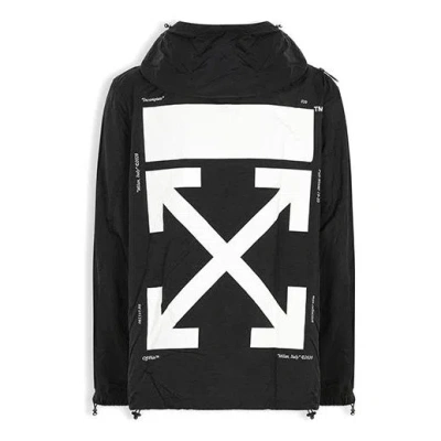 Off-white Back Logo Printing Hooded Jacket Black
