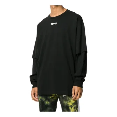 Off-white Back Mask Human Face Printing Round Neck Black