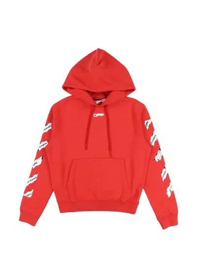 Off-white Baggage Tape Arrows Hoodie In Brown