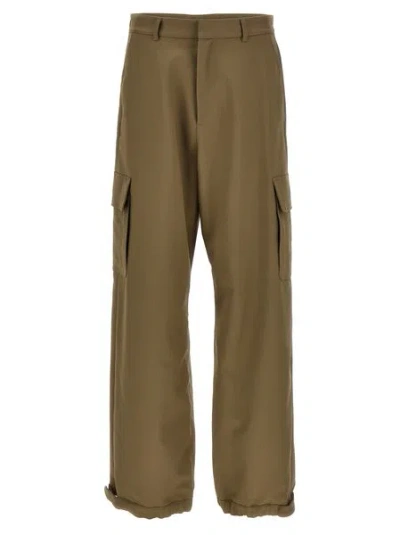 Off-white Baggy Fit Cargo Pants In Khaki For Men