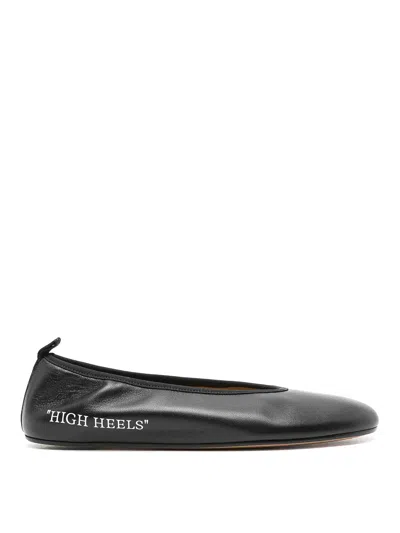OFF-WHITE HIGH HEEL BALLERINA SHOES