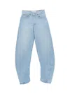 Off-white Bleach Twist Banana Jeans In Light Blue