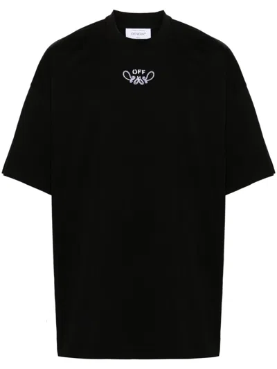 Off-white Bandana Arrow Cotton T-shirt In Black