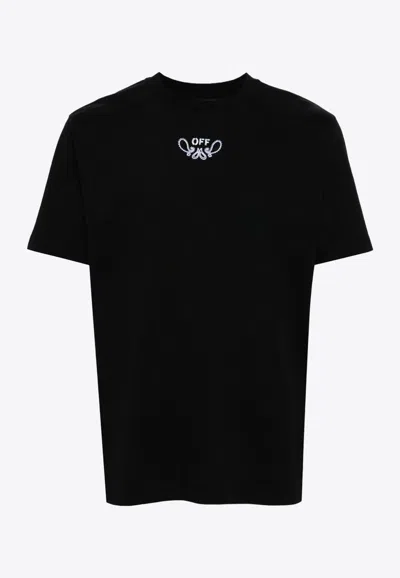 Off-white Bandana Arrow-embroidered Crewneck T-shirt In Nero