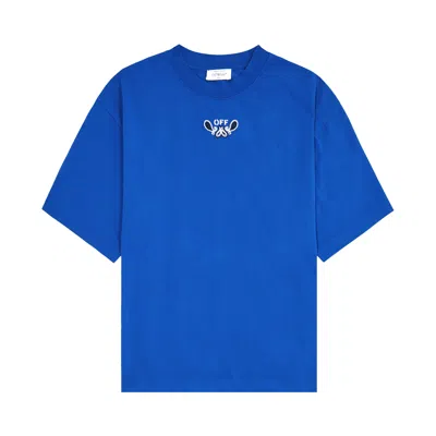 Pre-owned Off-white Bandana Arrow Slim Short-sleeve Tee 'nautical Blue/white' | Men's Size M