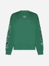 Off-white Arrow Bandana-embroidered Cotton Sweatshirt In College Green