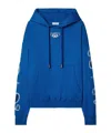 Off-white Embroidered Brushed Cotton Bandana Arrow Hoodie In Blue