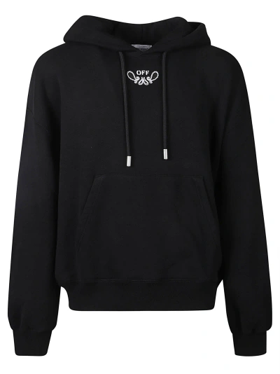 Off-white Black Ironic Quote Hoodie In Black White
