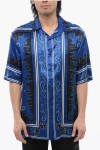 Off-white Bandana Motif Bowling Shirt In Blue