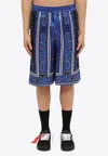 Off-white Sustainable Viscose Bermuda Shorts With Bandana Print In Multi