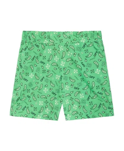 Off-white Bandana-print Shorts In Green