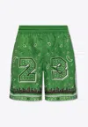 Off-white Bandana-print Swim Shorts In Green