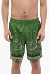 Off-white Bandana-print Swim Shorts In Green