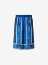 Off-white Off White Men Sustainable Viscose Bermuda Shorts With Bandana Print In Blue