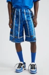 Off-white Sustainable Viscose Bermuda Shorts With Bandana Print In Multi