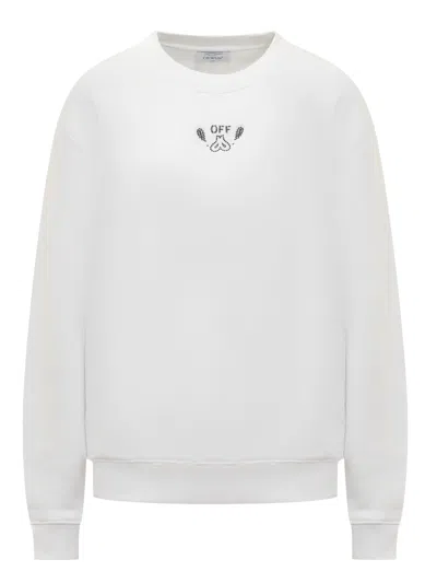 Off-white Bandana-embroidered Cotton Sweatshirt In White