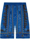 Off-white Sustainable Viscose Bermuda Shorts With Bandana Print In Multi