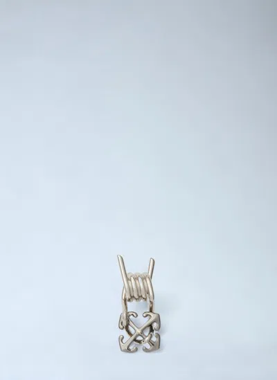 OFF-WHITE BARBED WIRE MONO EARRING