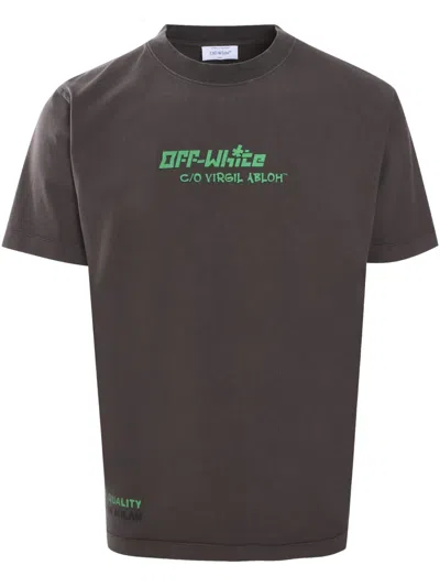 Off-white Barber 3 T-shirt In Brown