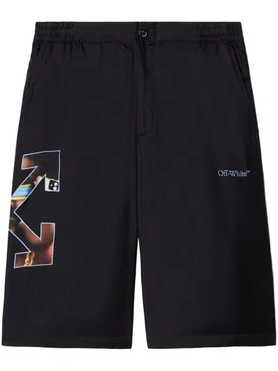 Off-white Barber Arrow Shorts In Black
