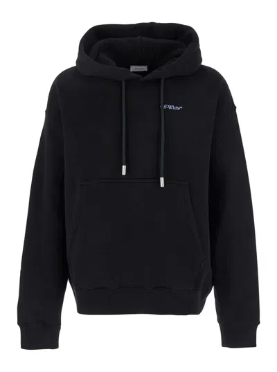 OFF-WHITE 'BARBER ARROW SKATE' BLACK HOODIE WITH LOGO LETTERING ON THE FRONT AND MAXI LOGO PRINT ON THE REAR I