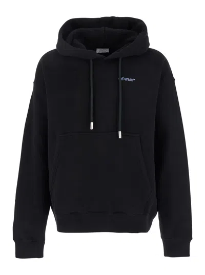 Off-white Barber Arrow Skate Black Hoodie With Logo Lettering On The Front And Maxi Logo Print On The Rear In 