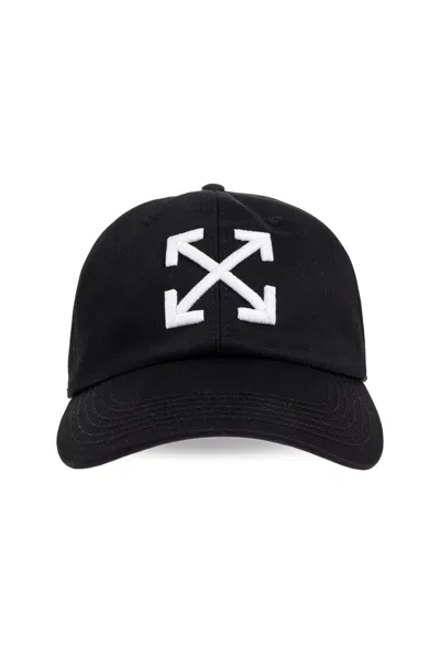 Off-white Arrow Drill Baseball Cap With 3d Embroidery In Black