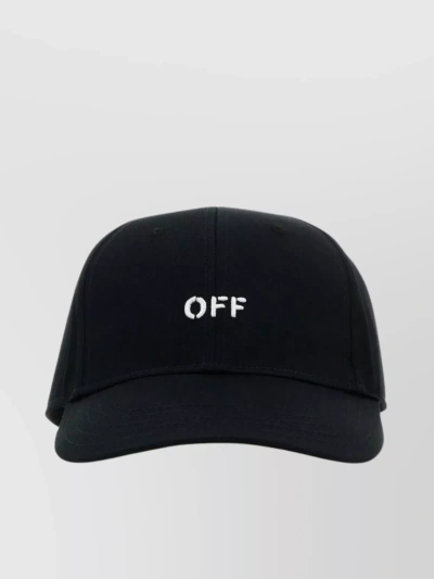 OFF-WHITE BASEBALL CAP WITH CURVED VISOR AND LOGOED EMBROIDERY