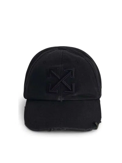 Off-white Off White Black Cotton Cap In Black - Dark Blue