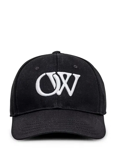 Off-white Baseball Hat In Black Whit
