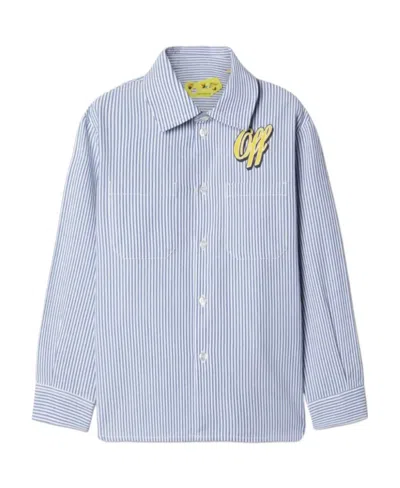 Off-white Baseball Logo-print Cotton Shirt In Gray