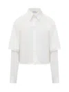Off-white Off White™ White Cotton Double Shirt In Nero