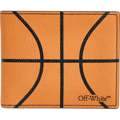 Off-white Basketball Leather Bifold Wallet In Yellow & Orange