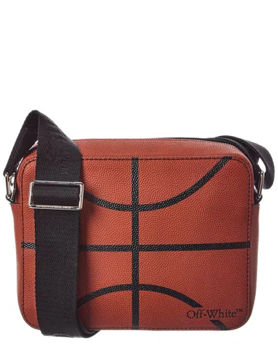 Off-white Basketball Leather Crossbody In Orange