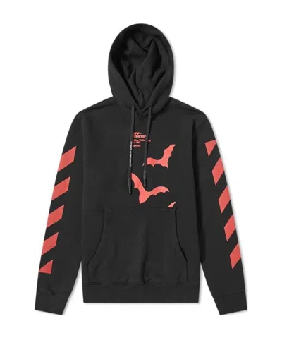 Off-white Bat Printed Hooded Sweater In Black