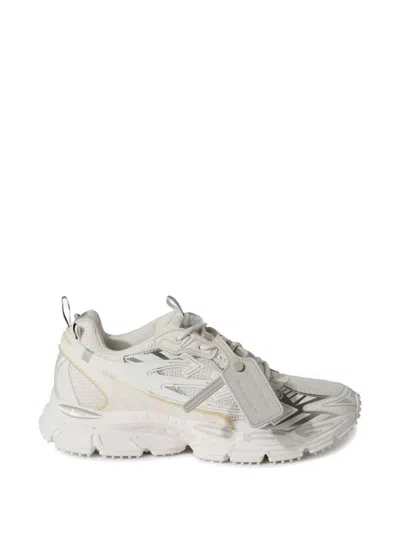 Off-white Ow Be Right Grey Low Top Sneakers With Zip-tie Detail In Mesh And Leather Man In Gray