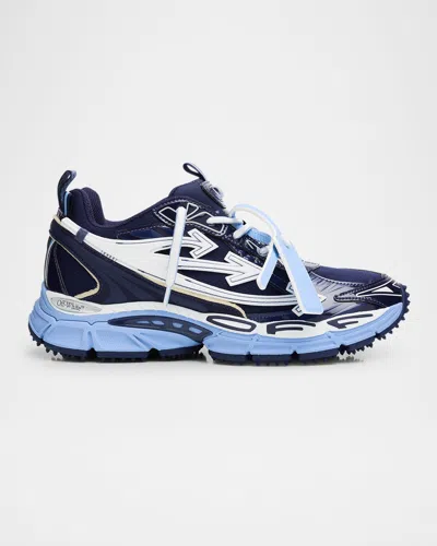 Off-white Be Right Back Mesh Sneakers In Navy Blue - Dusty Blue