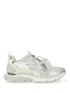 Off-white Modern Sneakers With Textured Sole And Mesh In Animal Print