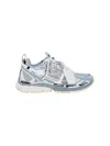 Off-white Mesh Sneakers Round Toe Rubber Sole Pull Tab In Blue