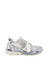 Off-white Mesh Sneakers Round Toe Rubber Sole Pull Tab In Gray