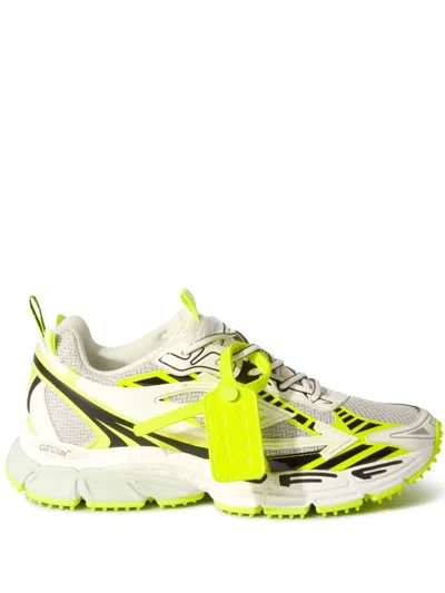 Off-white Mens Yellow Be Right Back Mesh And Faux-leather Low-top Trainers In Multi