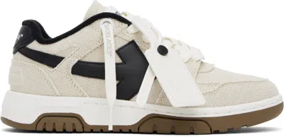 Off-white Beige & Black Slim Out Of Office Sneakers In Ivory Black