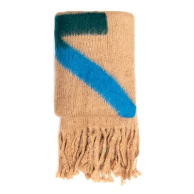 Off-white Beige Blanket With Arrows Print Home