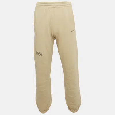 Pre-owned Off-white Beige Cotton Knit Arrow Sweatpants S In Sand