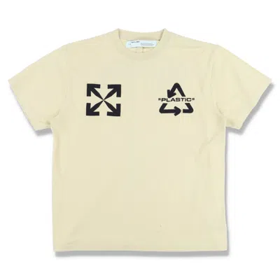 Pre-owned Off-white Beige Embroidered Universal Key Oversized T-shirt