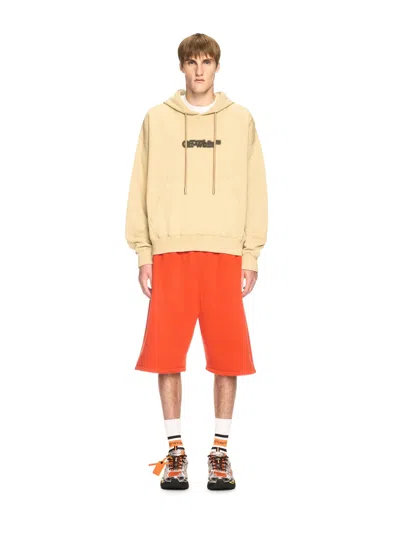 Off-white Beige Spray Arrow Hoodie In Neutrals