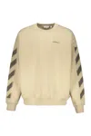 Off-white Beige Sweatshirt With Diagonal Stripes In Neutral