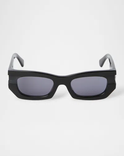 Off-white Belleville Acetate Rectangle Sunglasses In Black