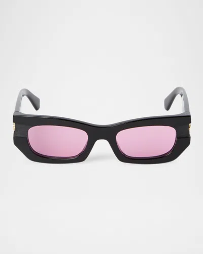 Off-white Belleville Acetate Rectangle Sunglasses In Black