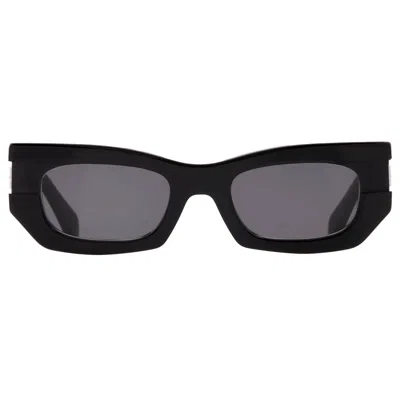 Off-white Belleville Dark Grey Rectangular Unisex Sunglasses Oeri147 1007 50 In Brown